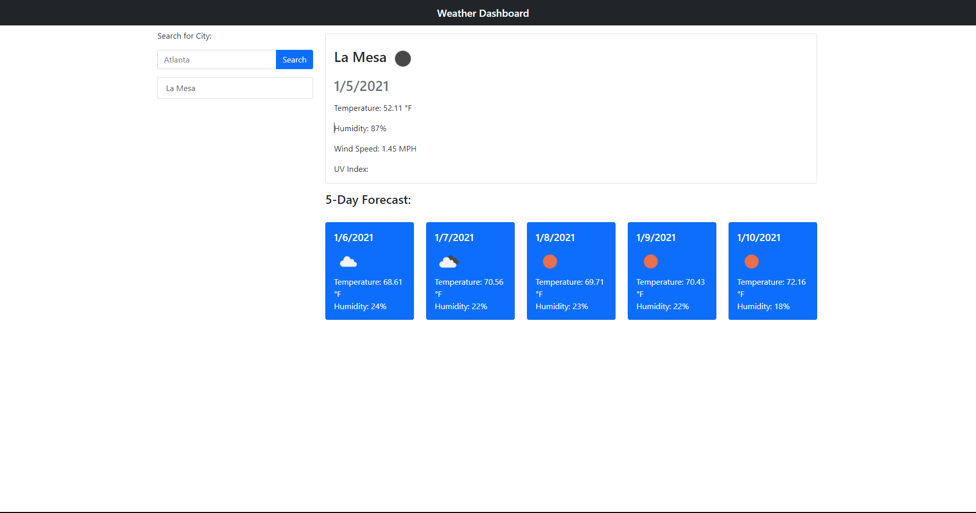 Weather Dashboard